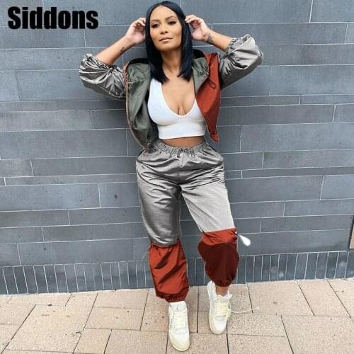 Tracksuit Joggers Women Set Patchwork Hoodie and Sweatpants Set Women Pants Sets Two Piece Sweat Suits Women