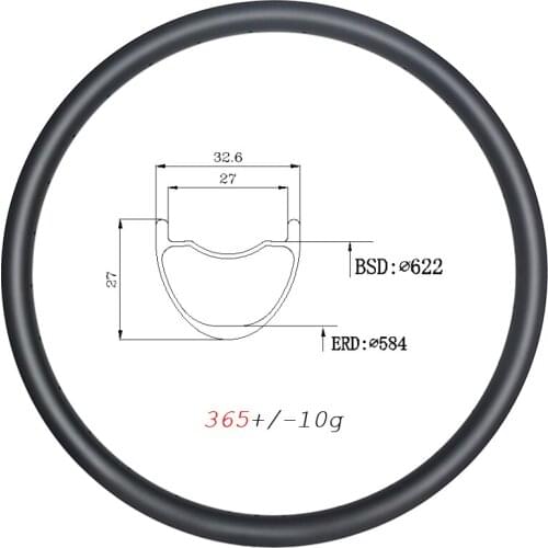 Ultralight 365g 33mm wide MTB XC carbon rims 29er disc clincher tubeless 27mm deep 24H 28H 32H 29'' SL mountain bicycle wheels