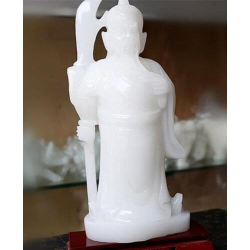 Afghan White jade Zodiac Tiger Decoration Carved Tiger Birthday Gift