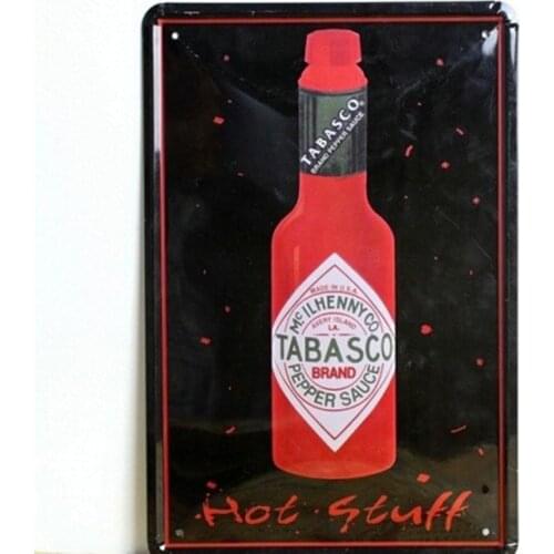Tin Sign Wall Decor Retro Metal Art Poster Tabasco Pepper Sauce Advertising 20x30CM