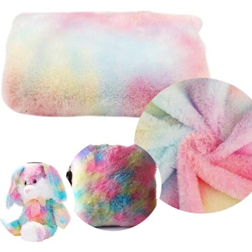 45*150cm Winter Plush Fabric Rainbow Color Warm Fabric for DIY Home Textile Clothes Toy Crafts Sewing Artificial Fur Fabric