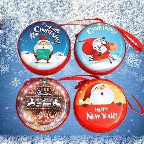 1pcs Christmas Mini Storage Box Multi-Purpose Zipper Earphone Wire Electric Wire Jewelry USB Cable Coin Memory Card Organizer
