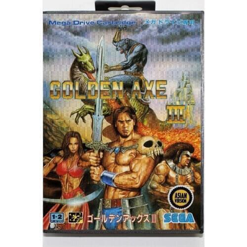 16 bit Sega MD game Cartridge with Retail box - Golden Axe 3 III game card for Megadrive Genesis system
