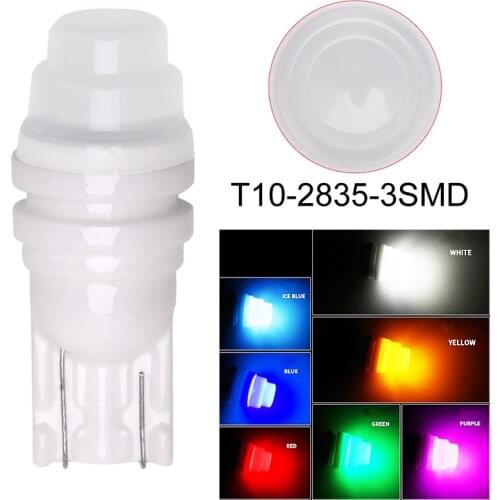 1x Ceramic T10 W5W LED Light Side Marker Bulb Auto Car Interior T10 194 168 501 Led Door Light white blue red yellow green Pink