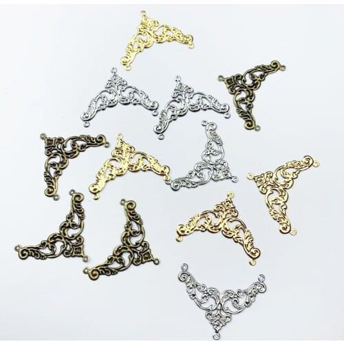 20pcs 28*38MM Metal Filigree Findings Diy Vintage Jewelry Accessories Handmade Materials