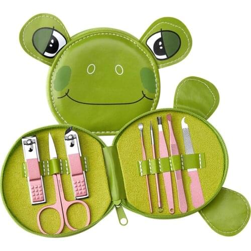 8pcs Stainless Steel Nail Clippers Set Professional Scissors Suit With Cartoon Box Trimmer Manicure Cutter Kits For Nail Tools