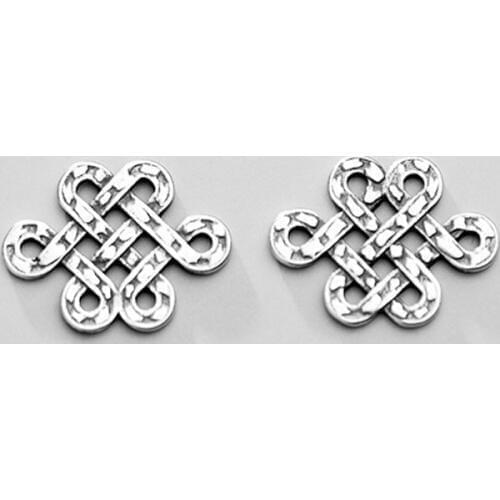 925 Sterling Silver Classical Chinese Knot Charm Connectors Necklace Bracelets Connection Silver Pendant DIY Vintage Jewelrys