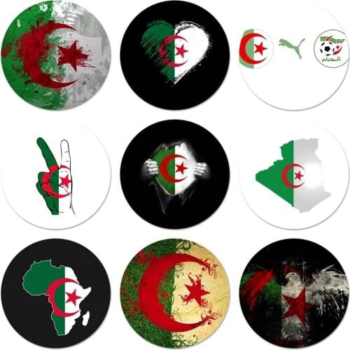 Algeria Flag Icons Pins Badge Decoration Brooches Metal Badges For Backpack Decoration 58mm