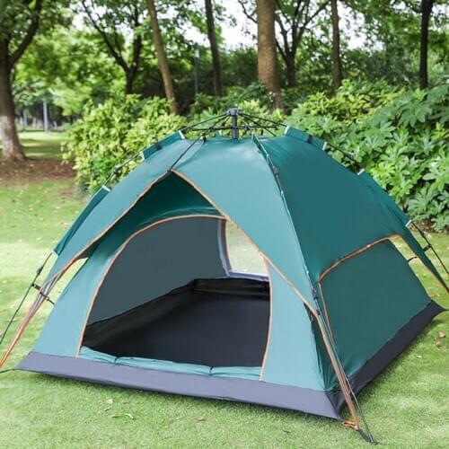 3-4 People AutomaticTent, Double Layer Multifunctional Camping Tent Easy Instant Setup Sun Shelter For Beach Travelling Hiking
