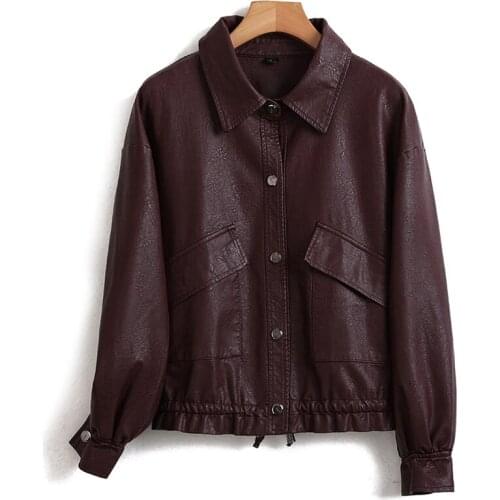 Женские модные кожаные куртки BOOKERPHILS China At AliExpress