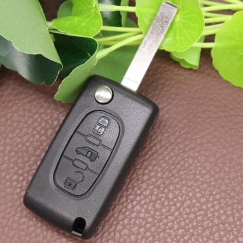 DAKATU for Fiat Scudo Key Shell 3 Button Uncut Blank VA2 Blade with Battery Holder Flip Folding Remote Auto Key Cover Case Fob