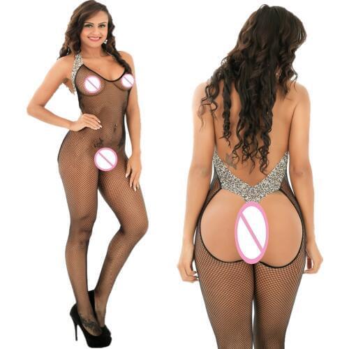Black Body sexy Leopard bodystocking Costumes transparent Body Suit Body Stockings for Sex Erotic Lingerie Crotchless mujer S001