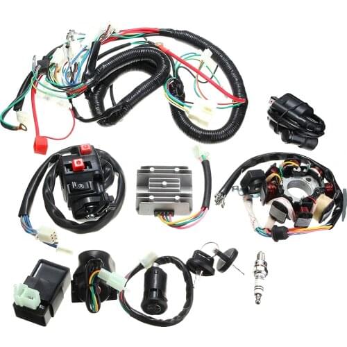 Electrics Wiring Harness Wire Loom ATV QUAD 125 150 200 250cc Stator CDI Coil
