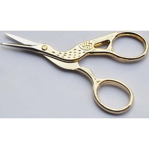 Classic Vintage European Cross Stitch Scissors Retro Gold Silver Sewing Crane Tailor Scissor Handicraft DIY Craft Home Tools
