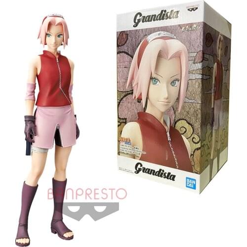 BANDAI NARUTO GROS Grandista Haruno Sakura Standing Posture Anime Action Figure Collection Model Toy For Kids Gifts