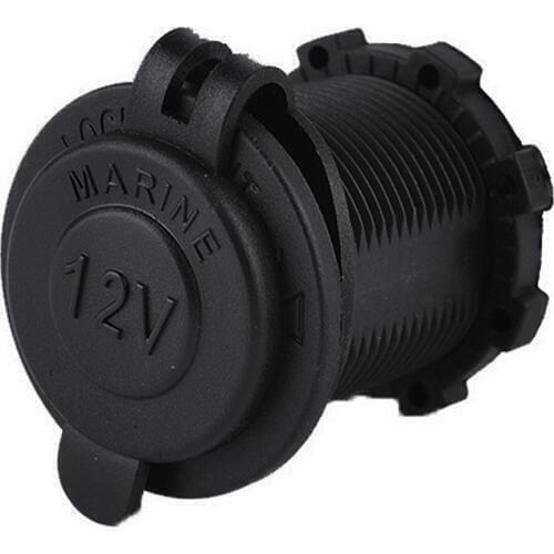 Cigarette Lighter Socket 12V Motorcycle Car Auto Boat Tractor Power Outlet Socket Receptacle Waterproof Plug Black