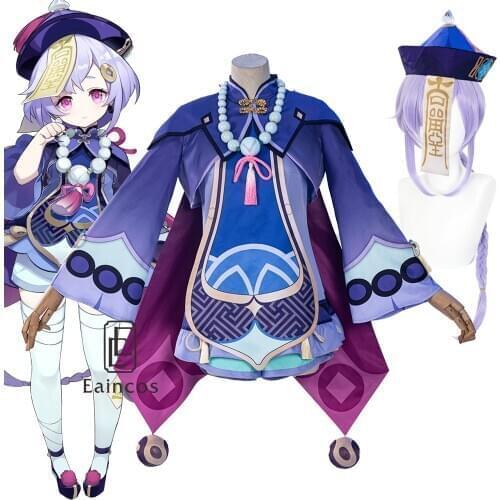 Game Genshin Impact Qiqi Women Dress Uniform Anime Halloween Customize Clothes Cosplay Costume
