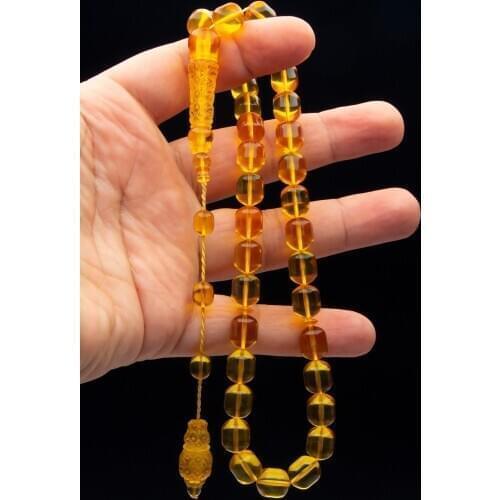 Islamic Tasbih Muslim Rosary Beads 33 Prayer Rosary For Men Bracelet For Men Accessory amber oltu amber stone Handmade Turkey