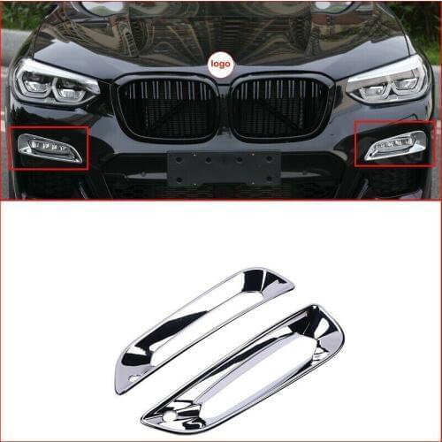 JanDeNing 2PCS/Set ABS Chrome Front Fog Lights Lamp Cover Frame Trim Emblems For BMW X3 G01 2018 2019