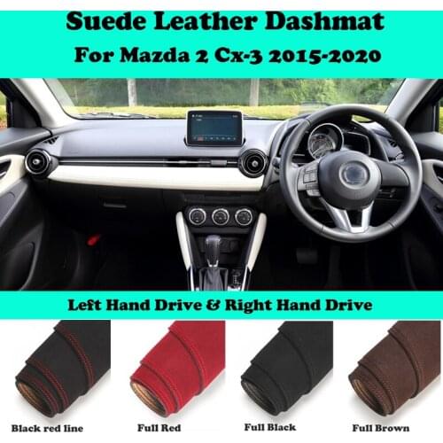 For Mazda Cx-3 Mazda2 Demio 2014-2021 Suede Leather Dashmat Dashboard Cover Pad Dash Mat Carpet Car-Styling Accessories LHD RHD