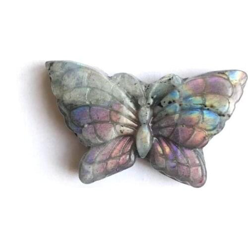 Beautiful crystal carvings natural hand-carved labradorite stone owl dinosaur necklace fashion jewelry gifts 1pcs