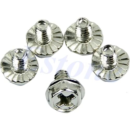 100pcs Toothed Hex 6/32 Computer PC Case Hard Drive Motherboard Mounting Screws