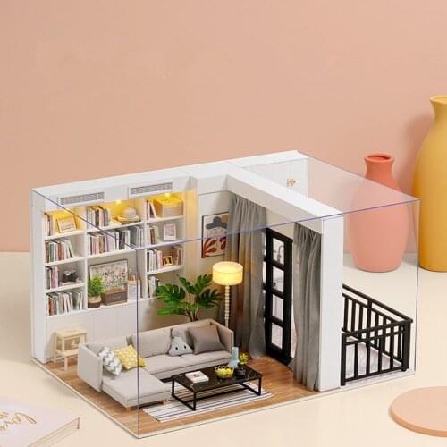 Lol Dolls House DIY Large Villa Wooden Dollhouse with Furniture 1/12 1/32 OB11 Blyth Bjd Miniatures Accessories Casa Toys Gifts