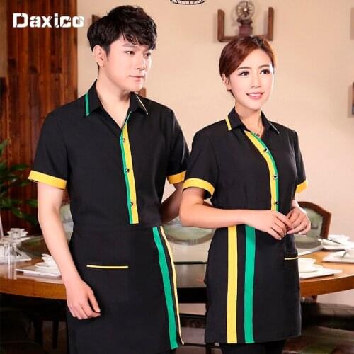 Summer Hotel Work Clothing Restaurant Waiter Uniform Man Fast Food Kitchen Waitress Uniform Coffe Shop Staff Overalls