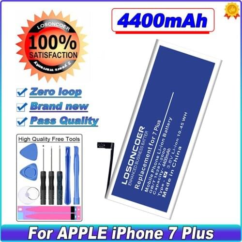 LOSONCOER 100% Full New 4100mAh mobile phone battery Use for iphone 7 Battery 7G Good version+Free Tools