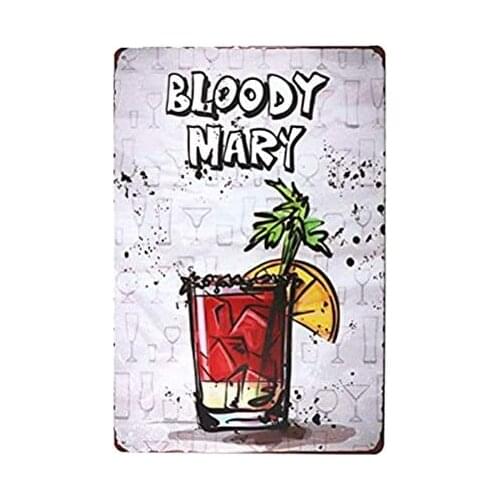 LPLED Christmas Decoration Bloody Mary Metal Tin Sign Retro Cafe Restaurant Bar Pub Wall Poster (M0080)