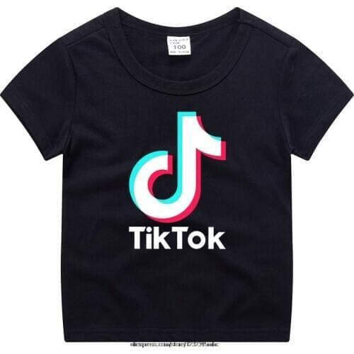 Fashion Kids Tik Tok T-shirt for Boys Summer 100% Cotton Short Sleeve Casual Tees Girl Clothes Cartoon Print Tshirt O-neck Tops