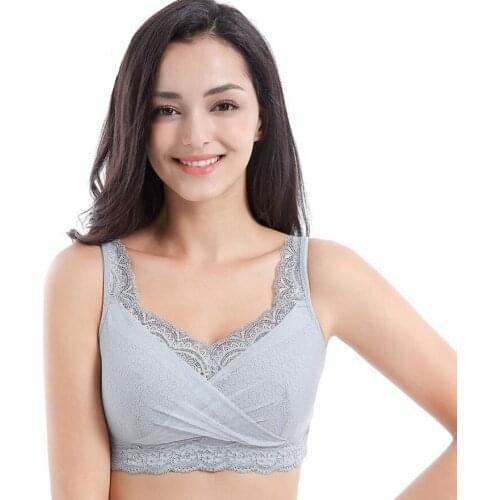 Fashion Bra Mastectomy Bra Silicone Breast Underwear Cover Insertable Fake Chest Breathable No Steel Ring Gray Bra C Cup