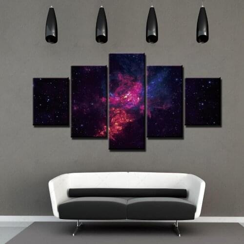 Wall Art Canvas Prints Starry Sky Painting Home Decor Universe Pictures 5 Pieces Modular Framework Hallway Room Landscape Poster