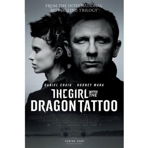 New style Custom the girl with the dragon tattoo Canvas Canvas 27X40cm DIY poster the best gift for kids room #923
