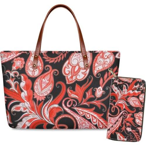 Wholesale Polynesian Traditional Tribal Print Lady Handbags High Quality Pu Leather purse Tote Bag Luxury Bags Women Handbags