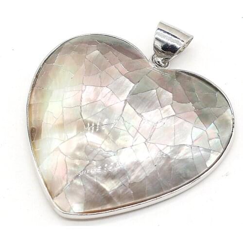 Natural Shell Heart-shaped Edging Pendant for Jewelry Making DIY Accessories Fit Necklace Earrings