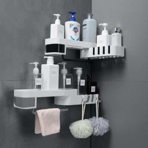 Bathroom Shelf Shampoo Storage Rack Kitchen Wall Storage Basket Cosmetic Holder Organizer Bath Accessories 180° Rotation