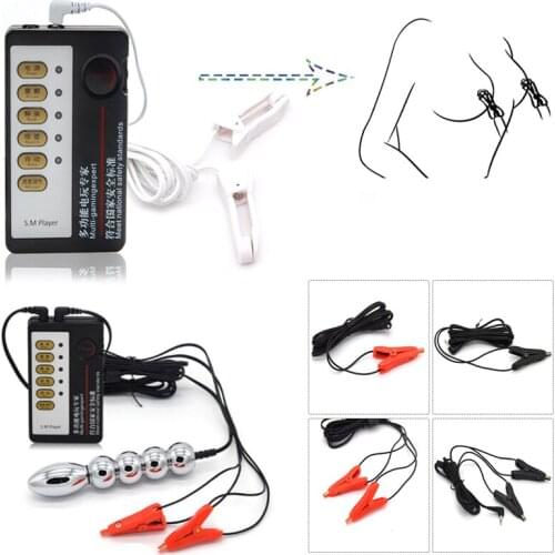 Electric Shock Medical Themed Pulse Nipple Clamp Anal Plug Female Orgasm Stimulation Physiotherapy Butt Plug Sex Toys For Women