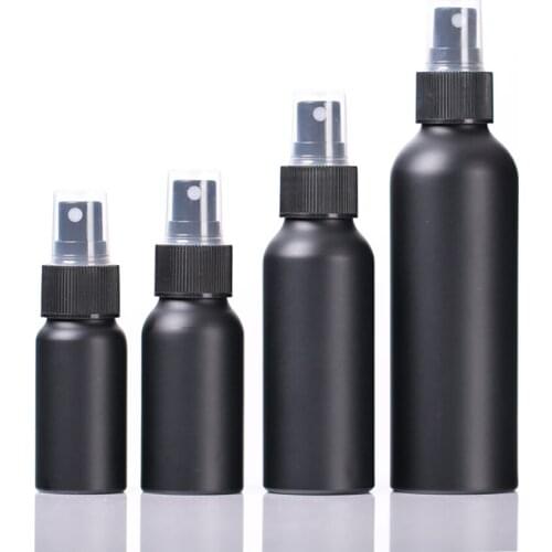30-150ml Black Aluminum Bottle Empty Bottle Perfume Spray Bottle For Travel Refillable Bottle Pure Lotion Makeup Tools