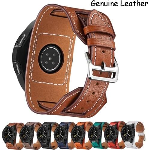 20/22mm watch strap For huawei gt 2/2e band Amazfit gts 2/Bip/Gtr Cuff Genuine Leather watchband Samsung Galaxy Watch 3 42/46mm