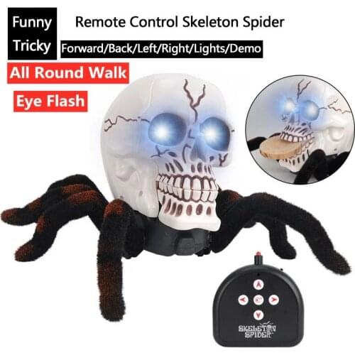 High Simulation RC Tarantula Spider Remote Control Animal Robot Toy Eye Flash Light Trick Terrifying All Round Walking Spider To