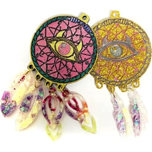Silicone Keychain Mould Kit Dreamcatcher Mould/Pendant Feather Mold/Epoxy Casting Earring Mold Suitable for DIY Jewelry