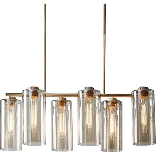 Modern minimalist Nordic living room dining room bedroom study glass gilded light luxury metal creative chandelier