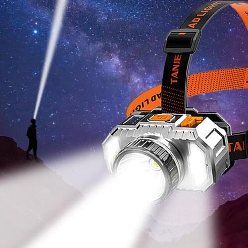 LED Headlamp with Built-in 18650 Battery Bright Head Flashlight Outdoor Fishing Headlight Camping Head Lamp Lantern Light