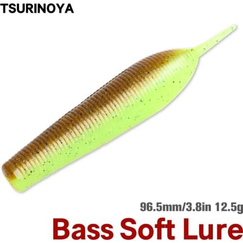 TSURINOYA 96.5mm 7pcs Potato Shape Bass Soft Bait Heavily Salt Artificial Professional Long Casting Silicone Worm No Sinker Rig