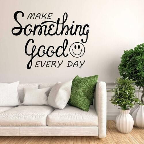Inspirational Quotes Wall Sticker Art Vinyl Decal Good Smile Everyday Mural Living Room Home Decoration Lettering Wallpaper M699