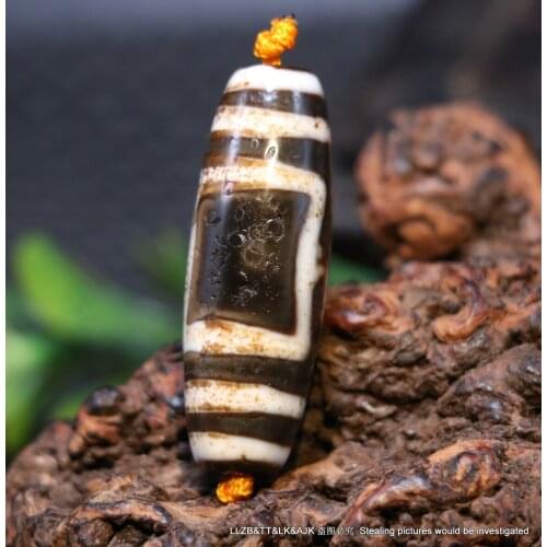 Magic Power Tibetan Old Agate Harmonious Heaven&Earth dZi Bead Amulet Pendant AA LKbrother Talisman UPD210202A4