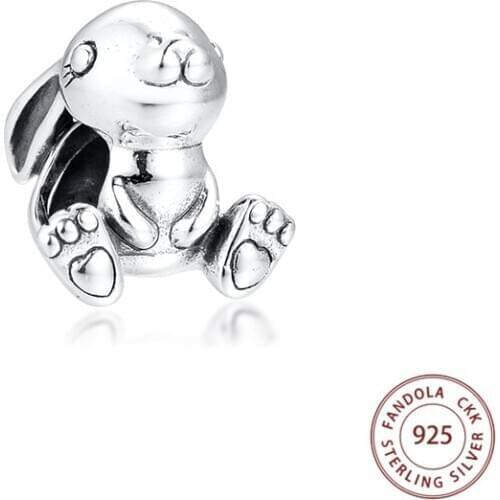 2020 Spring Fit Original Pandora Charms Bracelet 925 Sterling Silver Cute Nini the Rabbit Beads for Women Fashion Jewelry Making