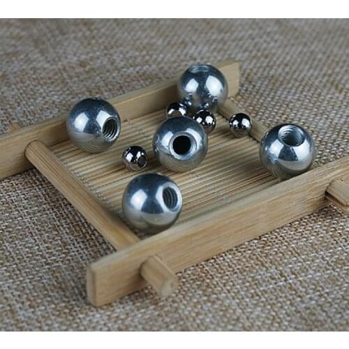 1Pcs Thread Diameter 5/6/8mm Metric Stainless Steel Drilling Balls Female Thread Blind Hole Smooth Ball Bead