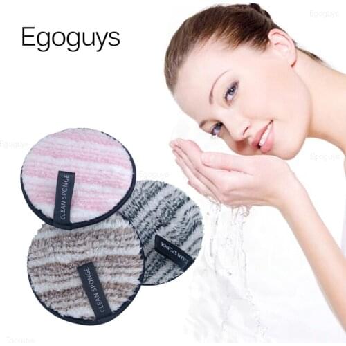 1PC Multicolor Cotton Cloth Makeup Removal Sponge Pad Reusable Facial Cleaning Towel Soft Cosmetic Powder Puff Face Wash Cleaner